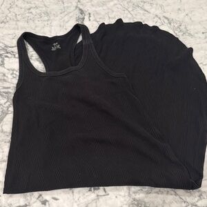 Aerie Black Ribbed Tank Top dress